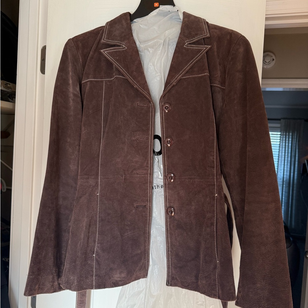 Wilson’s Suede leather jacket XL wrap belt waist